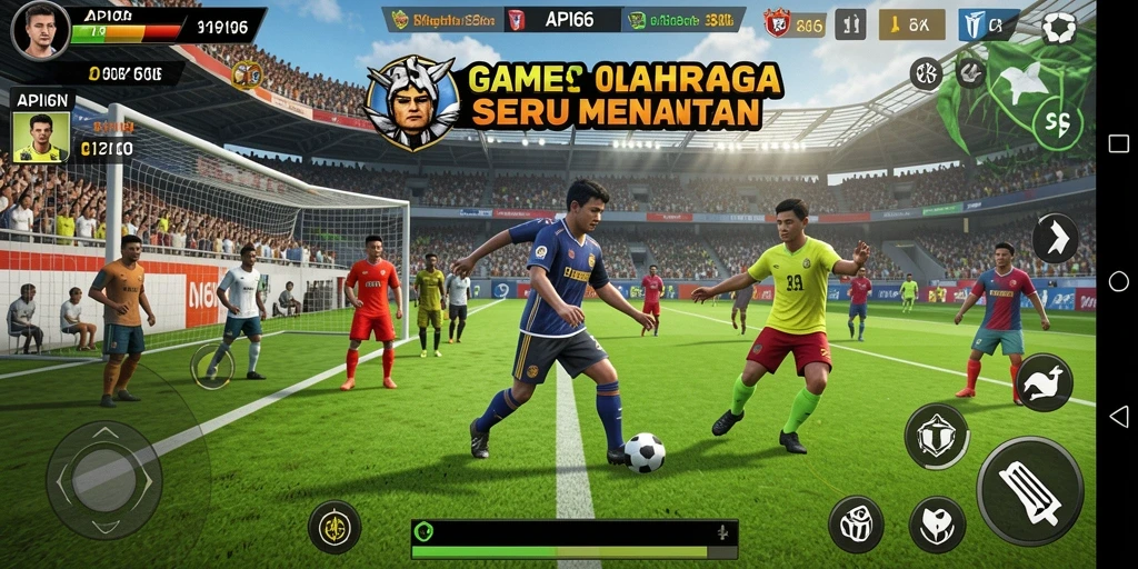 Screenshot menunjukkan aksi seru dalam game olahraga API66.
