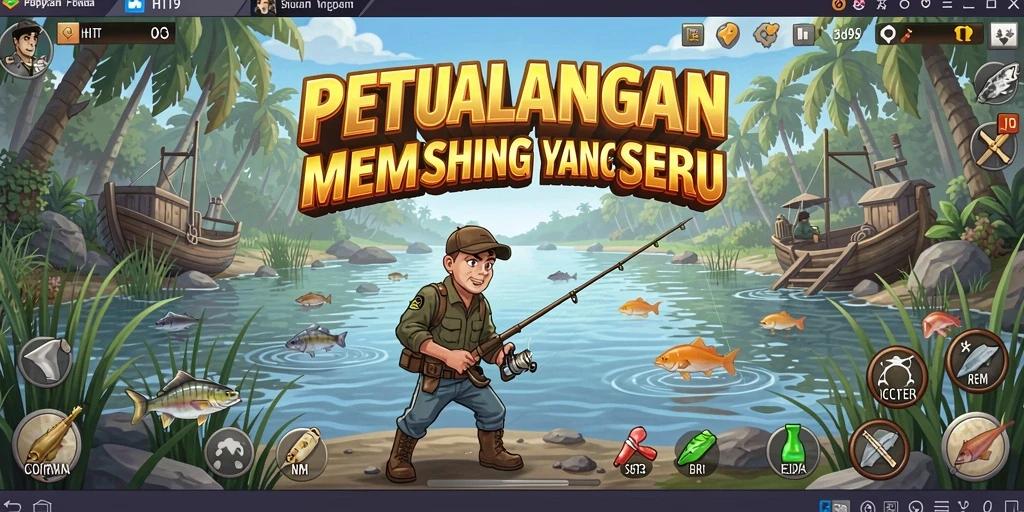 Screenshot gameplay HIT9 menampilkan suasana memancing yang mendebarkan.