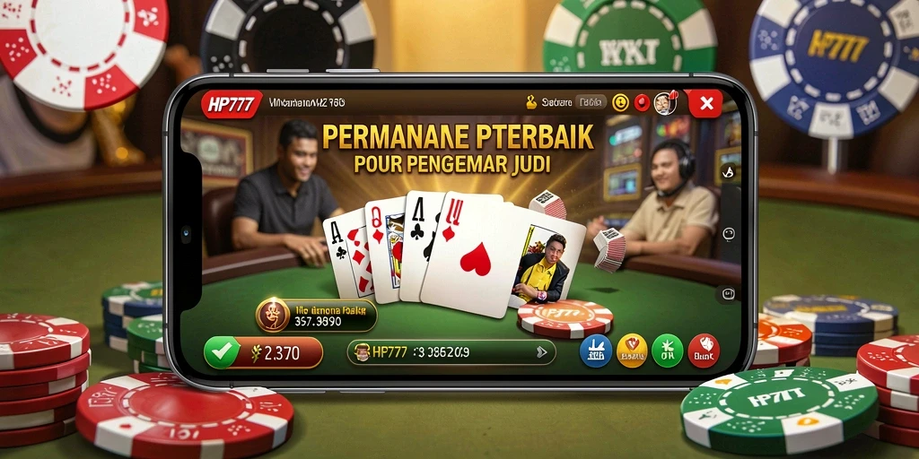 Tampilan gameplay Poker yang mendebarkan di HP777.
