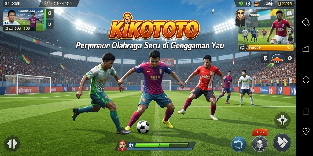Tampilan mendebarkan dari permainan olahraga yang seru.