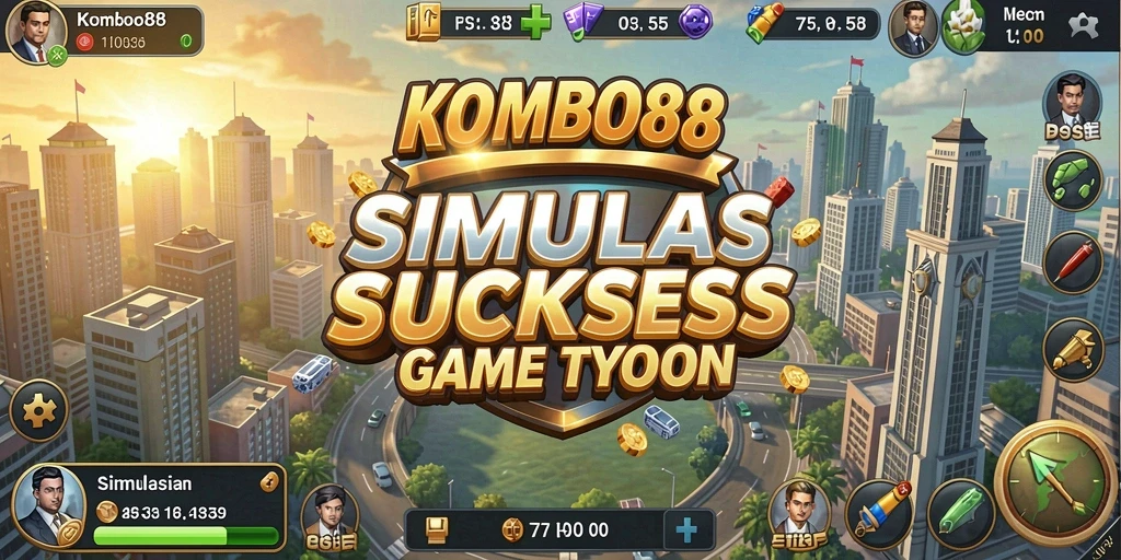 Tampilan gameplay KOMBO88 menampilkan keseruan membangun empire bisnis.