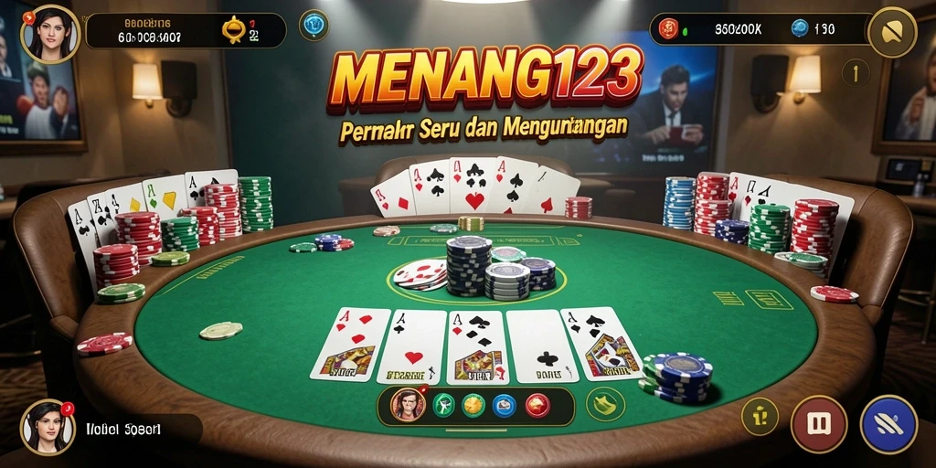 Screenshot MENANG123 menampilkan gameplay Poker yang seru dan mendebarkan.