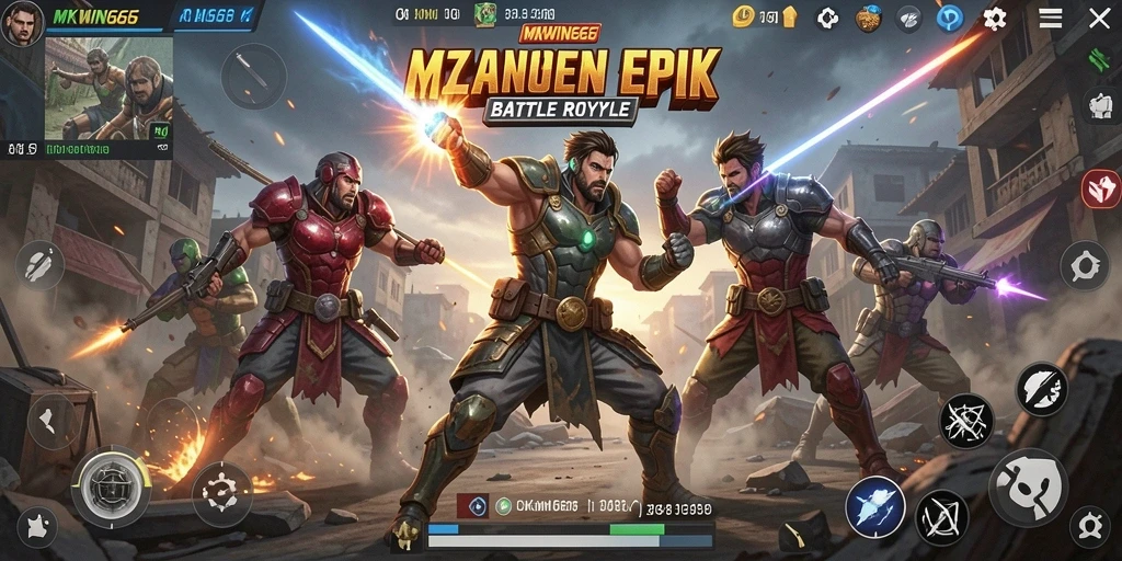 Gameplay seru dan adrenalin tinggi dalam MKWIN666 Battle Royale.