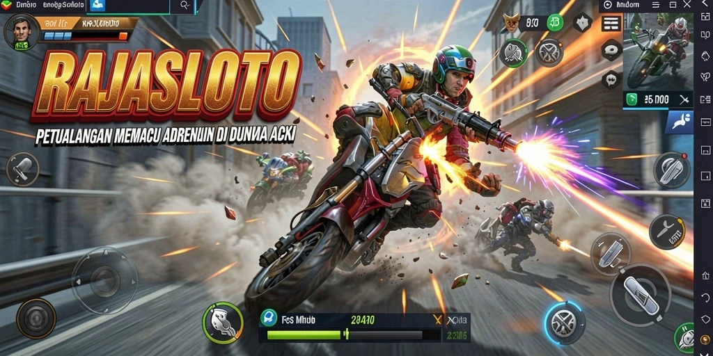 Screenshot RAJASLOTO menampilkan aksi mendebarkan dalam pertempuran.