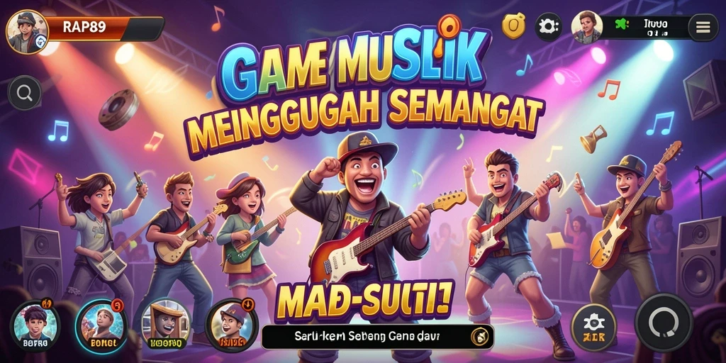 Tampilan gameplay seru dengan berbagai pilihan lagu menarik.