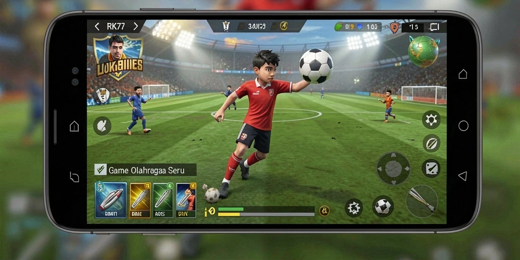Menampilkan aksi seru dari gameplay olahraga RK77.