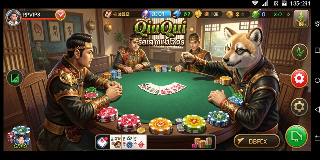 Tampilan gameplay QiuQiu di RPVIP8 yang menarik.