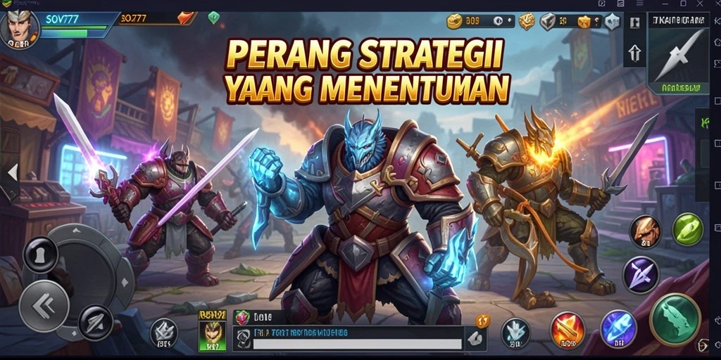 Screenshot gameplay SOV777 menunjukkan momen pertempuran strategis yang mendebarkan.