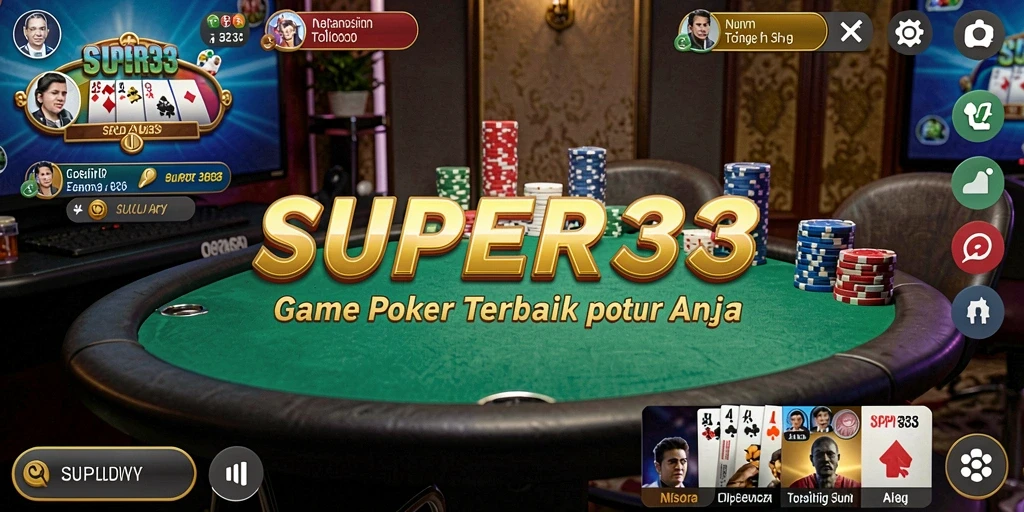 Tampilan gameplay SUPER33 dengan desain grafis yang menarik dan interaksi pemain.