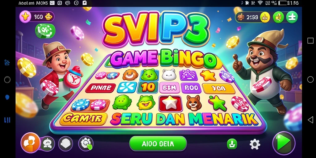 Screenshot SVIP3 menampilkan gameplay Bingo yang seru dan interaktif.