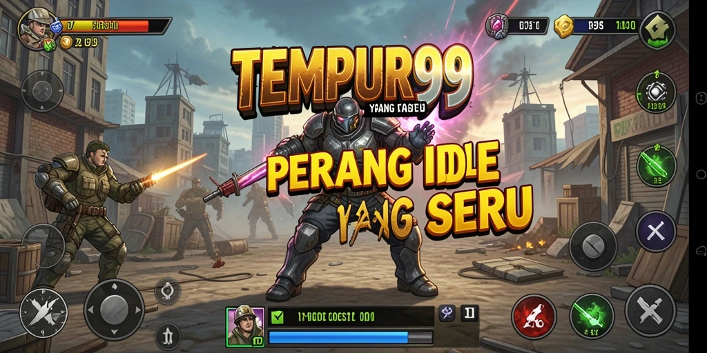 Gameplay TEMPUR99 menampilkan pertempuran strategis yang mendebarkan.
