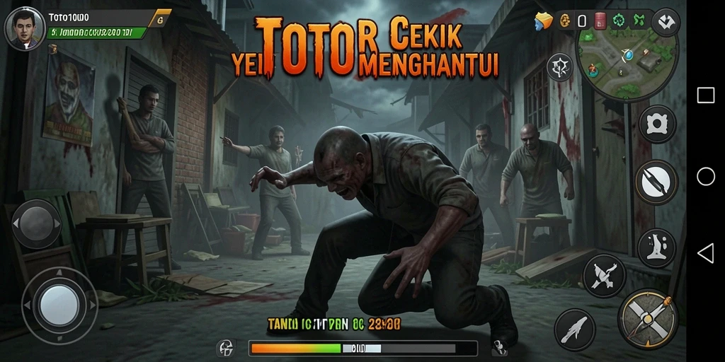 Tampilan gameplay TOTO1000 yang menyeramkan di tengah malam.