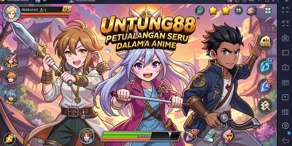 Screenshot gameplay UNTUNG88 menampilkan aksi pertarungan anime yang seru.