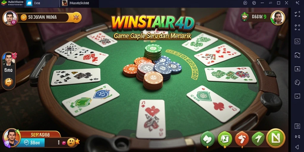 Tampilan gameplay Gaple yang seru dan menarik di WINSTAR4D.